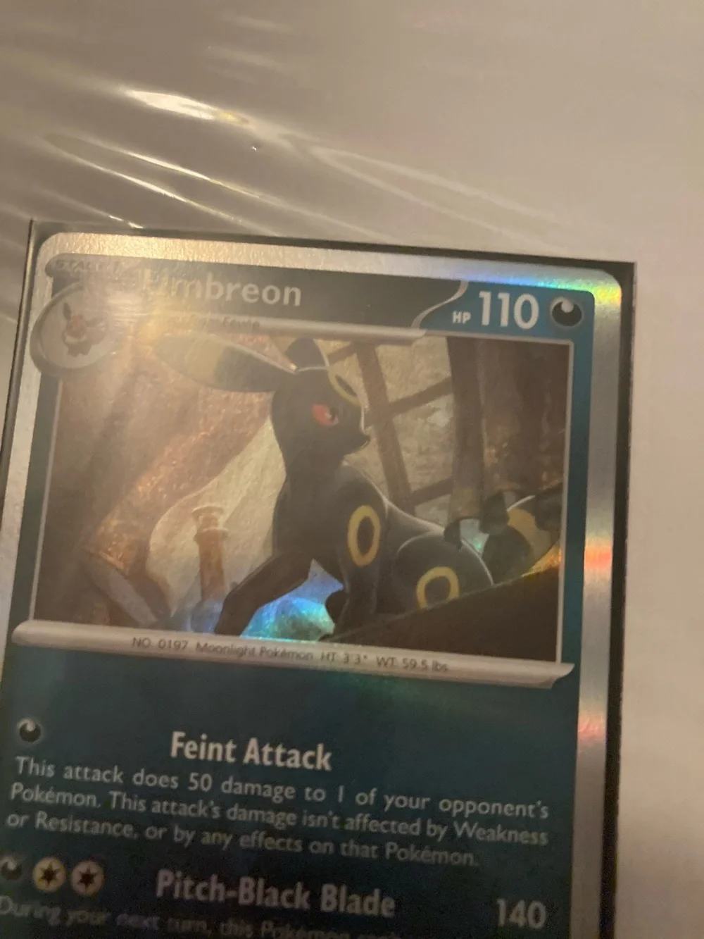 Pokemon Umbreon Holo Card - Black Blue Silver